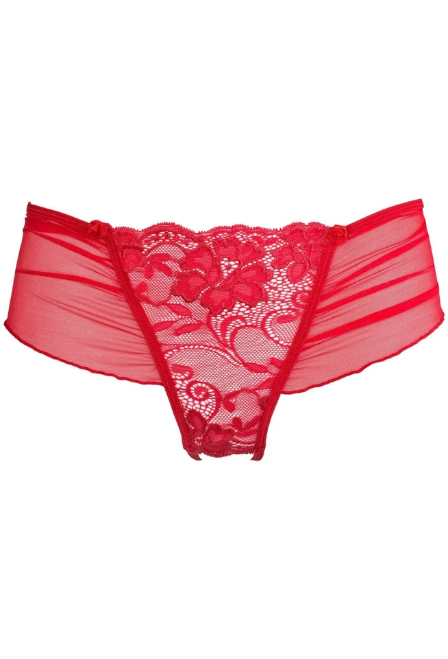 AXAMI PLUS SIZE OUVERT STRING ROT TÜLL SPITZE  panty slip clubwear  transparent - Bild 3 von 4