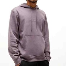  89 Calvin Klein Men's Front Logo Terry Hoodie, Long Sleeve, Light Purple, XS