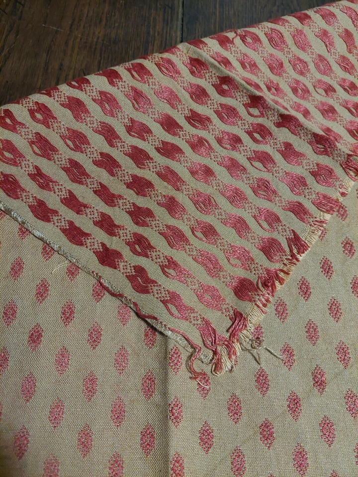 Coupon de tissu jacquard ameublement lin et soie 30 X 50 cm - Photo 4/4