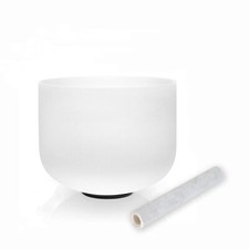 E Note Solar Plexus Chakra Quartz Frosted Crystal Singing Bowl 8 inch 8 E