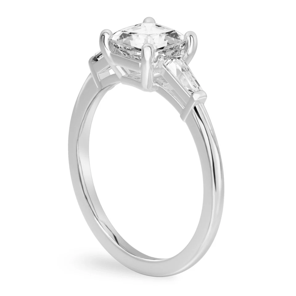 1,30 ct Asscher-Schliff Diamant Ehering 18 kt Weißgold IGI Lab Created - Bild 4 von 4