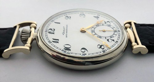 Rare Big Swiss ANTIQUE Mens Marriage Luxury Wristwatch DOXA with Enamel Dial - Picture 8 of 18