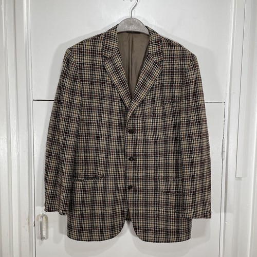 Crombie Blazer Sakko Tweed Nieten & Millington Savile Row Bespoke Braun Rot Schwarz