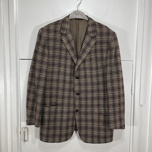 Crombie Blazer Jacket Tweed Studd & Millington Savile Row Bespoke Brown Red Blac - Picture 1 of 7