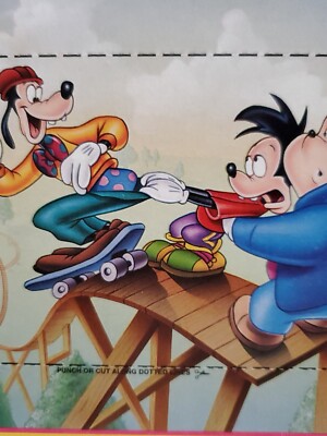GOOFY   COA保証書付き　ＧＯＯＦＹ　グーフィー 　油彩　ディズニー Vintage 1992 Disney TV Goof Troop The Race Is On Postcard UNUSED