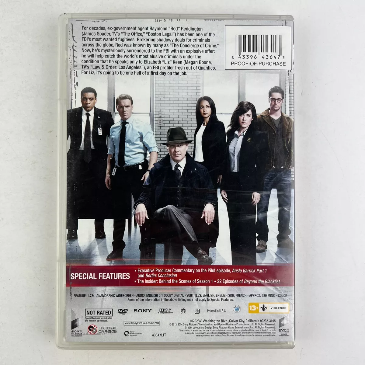 The Blacklist Season 1 TV Series DVD Box Set 43396436473 eBay