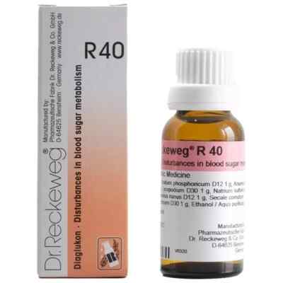 1xDr. Reckeweg R40 Drops 22ml | Homeopathic Sugar Balance Support | Free Ship