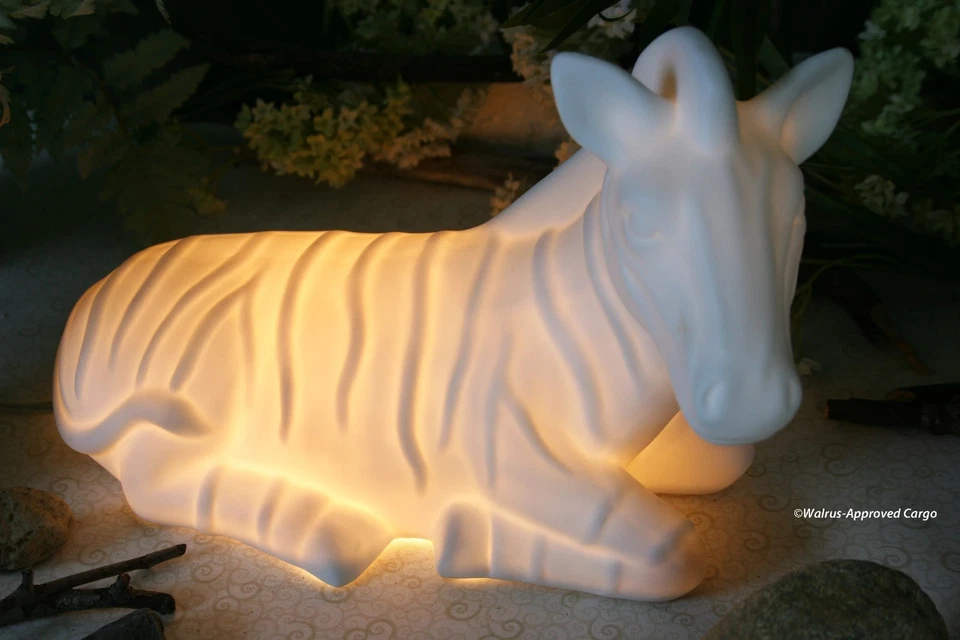 LÁMPARA CEBRA BRILLANTE GRANERO DE CERÁMICA -NUEVA EN CAJA- ¡SEGURAMENTE GANARÁS TUS RAYAS POR DECORACIÓN! Foto 2 de 4