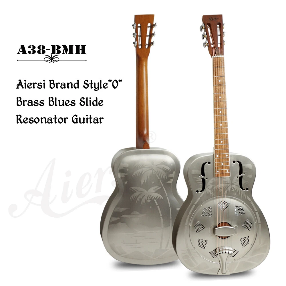Aiersi Satin Chrome Finish F Hole Sandblasted Palm Tree Resonator