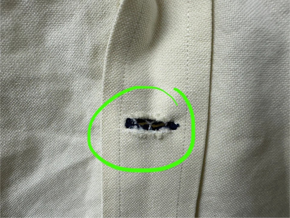 Camisa Oxford Lands End Supima Hyde Park Hombres 17 36 XL Alta Marfil Peso Medio Algodón Foto 2 de 4