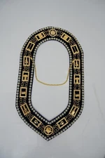 OES CHAIN COLLAR, MASONIC ORDER OF EASTERN STAR CHAIN COLLAR WITH PURPLE VELVET