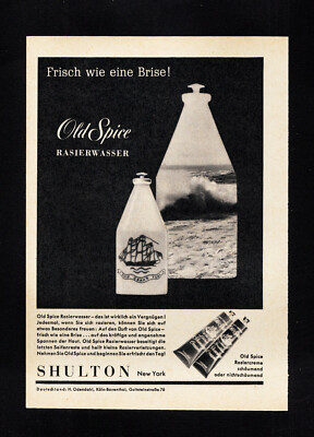 3w3362/ Alte Reklame von 1957 - Shulton OLD SPICE Rasierwasser - New York
