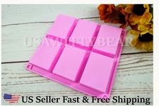Rectangle Silicone Soap Making Molds Baking DIY Mold For Cake Bakeware US Seller