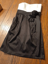 Jr Size 3 Teeze Me Black White Sleeveless Rosette Mini Dress Wedding Prom Party