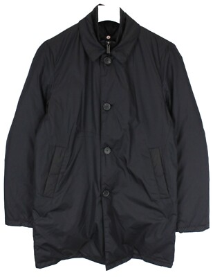 ZAPA Jacket Men's EU 50 Down Filled Removable Collar Buttoned Pockets Blue