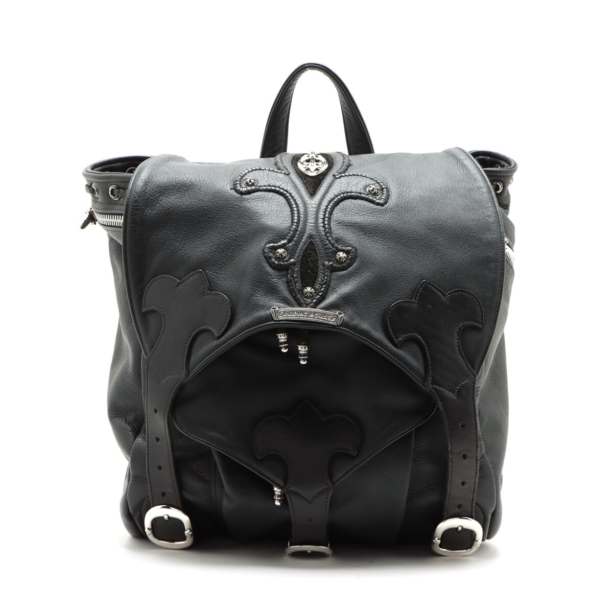 Chrome Hearts Backpack Leather & 925 Black × Silver Gunslinger | eBay