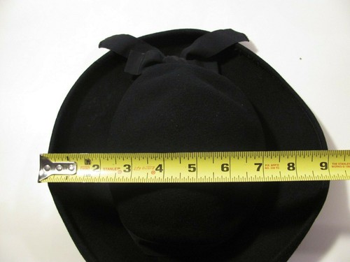 Vintage Ladies Berkshire Wool Hat Black Flat Amish Womens Mohn Brothers Made USA - Picture 3 of 6