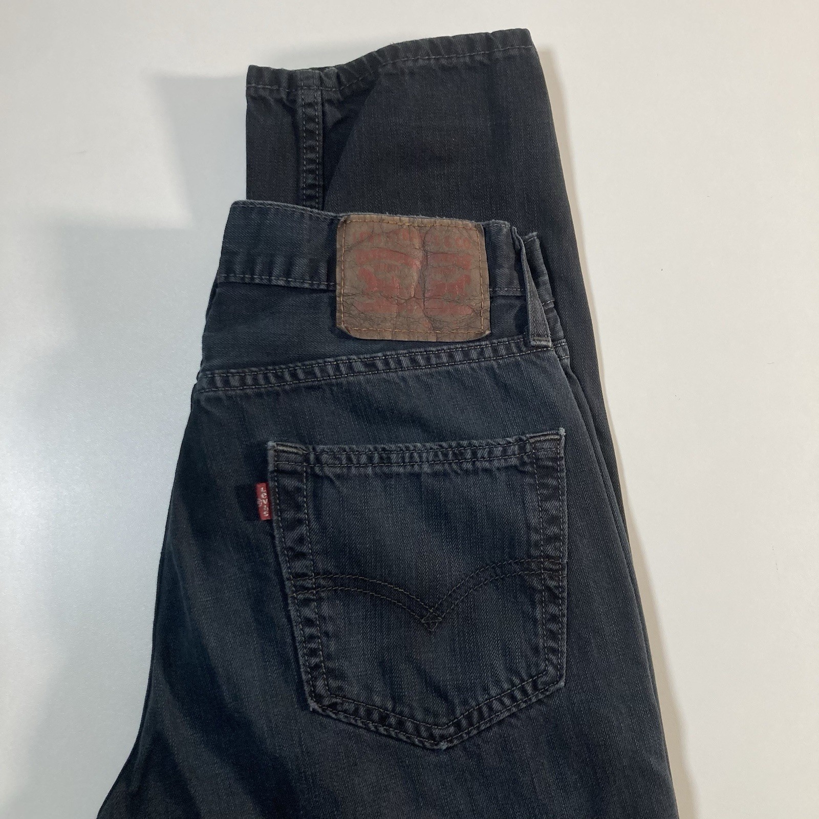 Levis 514 Classic Cowboy Jeans 29x30 Black Dark Gray Denim USA Ranch Fit