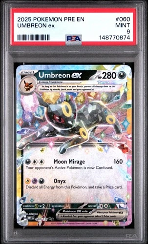 2025 POKEMON PRE EN-PRISMATIC EVOLUTIONS #060 UMBREON EX PSA 9