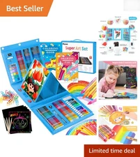 Complete 251-Piece Drawing and Coloring Kit for Kids - Fun & Safe Art Supplies