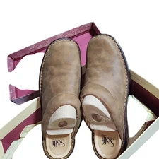 SOFFT WOMENS SZ 10 TWINE TAN LEATHER SIREN CLOGS SLIPON SHOES