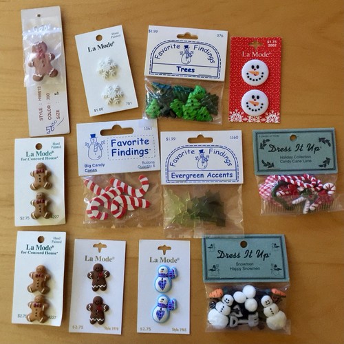 Christmas & Winter Novelty Buttons for Sewing and Crafts Projects