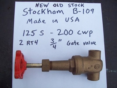 STOCKHAM B-109 GATE VALVE 3/4'' MADE IN US New Old Stock 125S- 200CWP 2RT4 orange