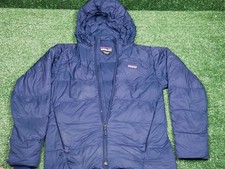 Patagonia Silent Down Jacket 27930 Men's XS Blue Hidden Hood Full Zip Puffer