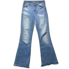 Old Navy Womens Jeans Size 6 High Rise Flare Leg Light Wash Distressed Denim