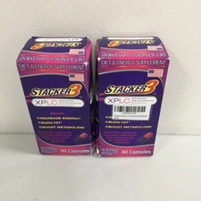 LOT OF 2 Stacker 3 XPLC Body Fat Burner and Metabolism Boosting 80 capsules