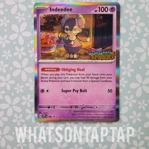 Pokemon Karte Indeedee 154 Black Star Promo SV Surging Sparks Prerelease LP - Bild 1 von 2
