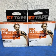 2 KT Tape Pro Extreme Precut Kinesiology Tape 20 Strips 2x10 Jet Black HSA/FSA