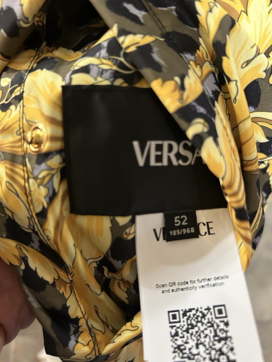 Men's Versace Barroco Print Reversible Bomber Jacket Size 52/Xl