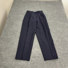 Vintage Giorgio Sant' Angelo Pants Womens 10 Navy Merino Wool Pleated Trousers