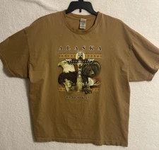 Vintage Ketchikan Alaska Native American Indian Totem T-Shirt 2XL Bear Moose