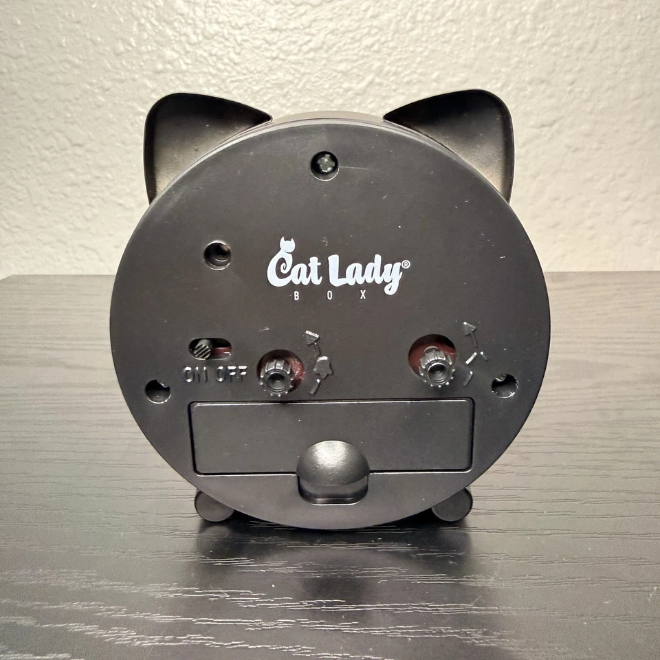 Black Cat Lady Analog Alarm Clock Adorable Ears Non-ticking Compact Gift Kitten - Image 4 of 4