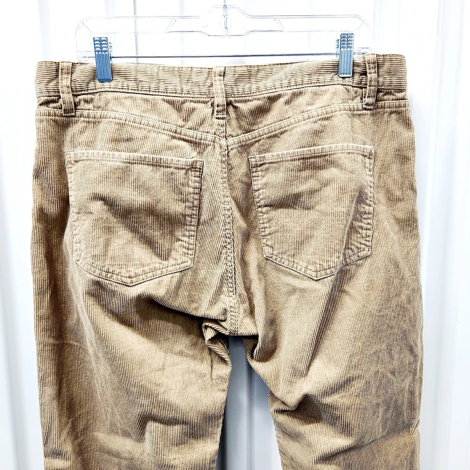 复古女式美国生活裤 34x30 灯芯绒棕色经典直筒 — 第 4/4 张图片