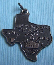 Vintage JMF Texas state map TX  sterling charm