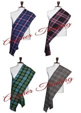 Scottish Highland CLAN Tartan Scarf Handmade Kilt SASH Neck SCARF  90" X 12" 