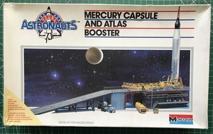 1987 Mongram Mercury Capsule & Atlas Booster Model Kit open box bagged parts