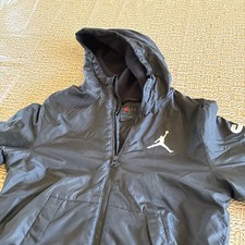 Boys Black Air Jordan Nylon Fleece Lined Jacket Size 10