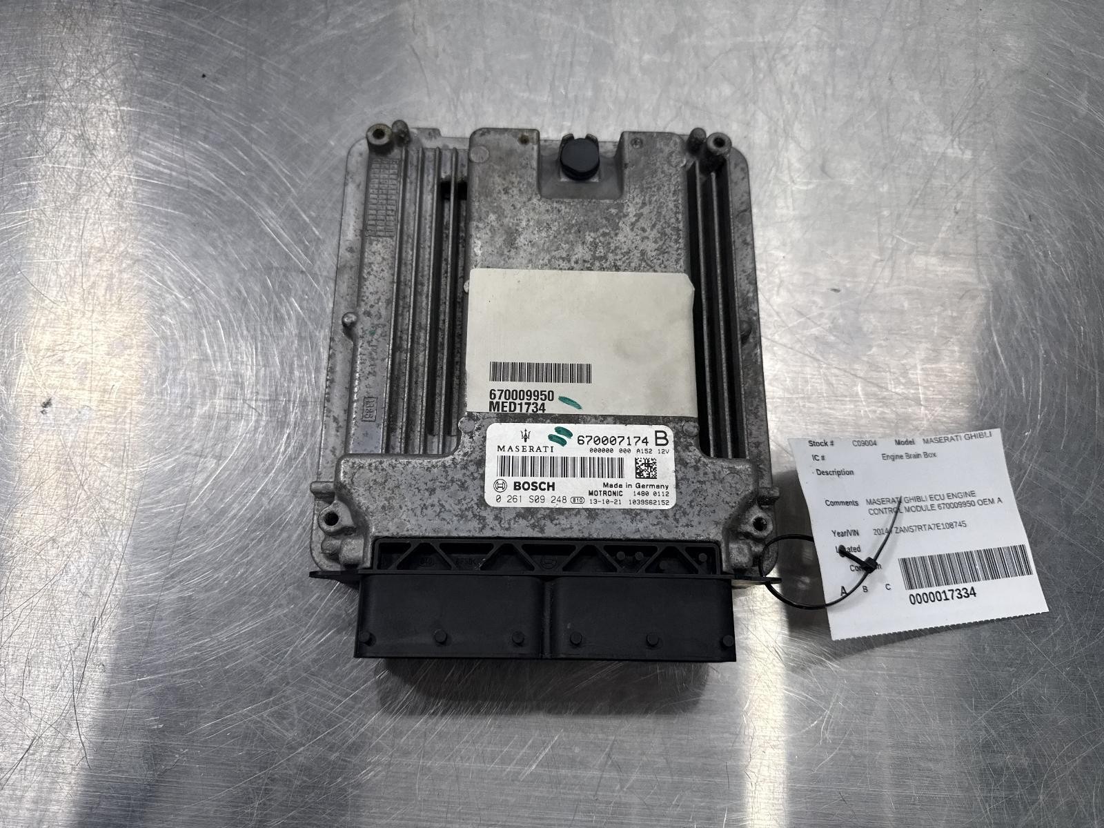 Maserati Ghibli 2014 Electronic control unit P/N 670009950