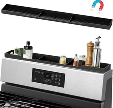 Stove Top Shelf 30 Inch - Silicone Material Magnetic Shelf for Stove - 3 Functio