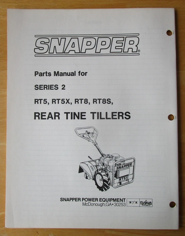 Snapper RT5 RT5X RT8 RT8S Serie 2 Cultivadores de dientes traseros Manual de piezas #06033 Foto 2 de 4