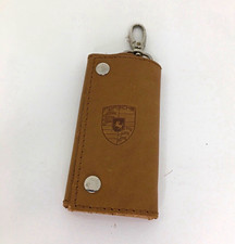 Porsche Brown Leather Key Case Snap Closure