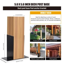 2/4Pcs 6x6 (Inner Size 5.5x5.5) Post Base Brackets Wood Fence Post Anchor US