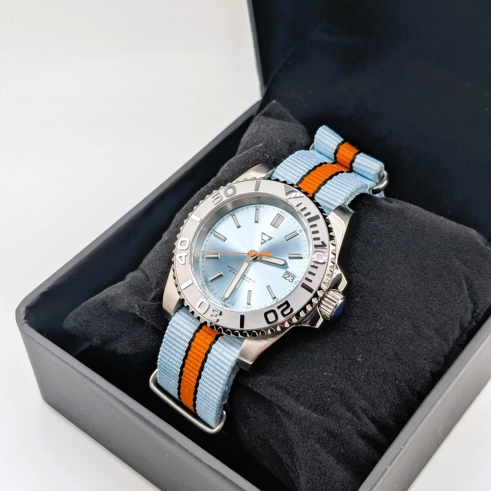 Reloj Diver Gulf (Azul/Naranja) 40mm NH35 Cristal de Zafiro - ¡6 Meses de Garantía! - Imagen 2 de 4