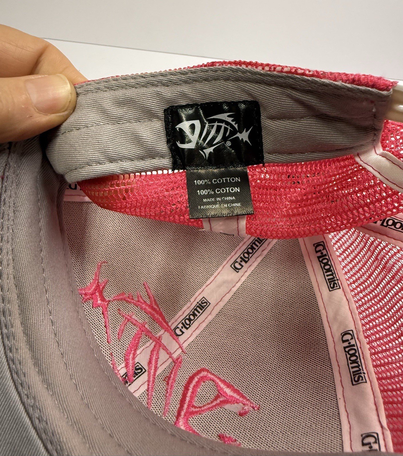 G Loomis Fishing Mesh back Pink & Gray SnapBack Adjustable Baseball Hat