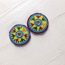 Kuchi Beaded Gul Patches Small Flowers Tribal Appliques 2.12" 21520