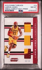 2015-16 Panini Threads Triple Threat Materials #14 LeBron James 5/10 PSA Pop 1!